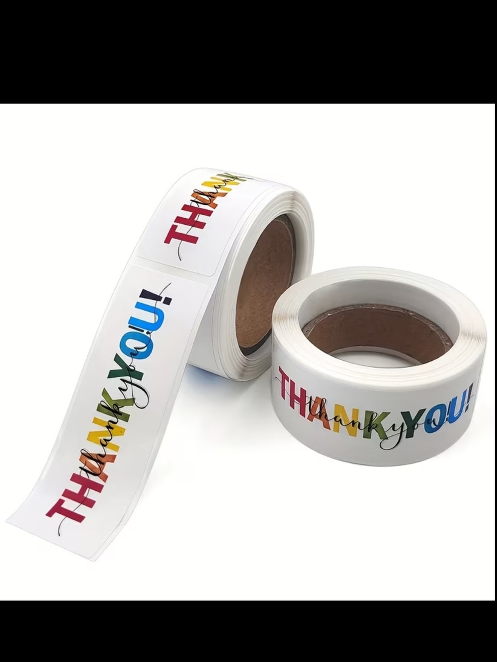 Thank You Rainbow Stickers Roll - Multicolor